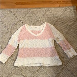 Free People pink and white sweater